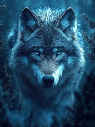 Diamond Painting Erwachsene, Diamond Painting Wolf Crystal Art Tier Muster 5D DIY Diamant Malerei Cross Stitch Stickerei Basteln Erwachsene Set für Deko Wohnzimmer, Geschenke 30x40 cm -ly250826Y von LUOLYYEI