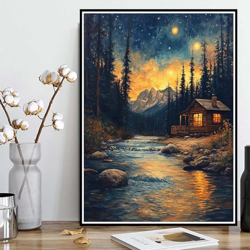 Diamond Painting Häuser Diamond Painting XXL 30x40cm, 5D Crystal Art Wald Muster DIY Runden Steine Vollbohrer Mosaik Bastelset Erwachsene für Zimmer Deko Wohnzimmer, Geschenke für Frauen -ly250829K Diamond Painting Häuser Diamond Painting XXL 30x40cm, 5D Crystal Art Wald Muster DIY Runden Steine Vollbohrer Mosaik Bastelset Erwachsene für Zimmer Deko Wohnzimmer, Geschenke für Frauen -ly250829K von LUOLYYEI