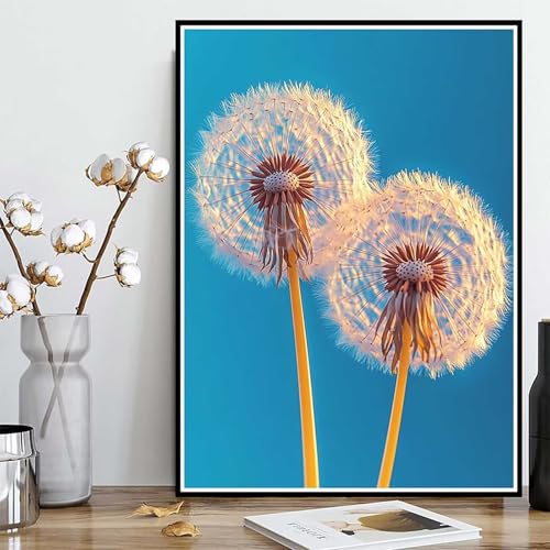 Diamond Painting Löwenzahn Diamond Painting XXL 100x135cm, 5D Crystal Art Pflanzen Muster DIY Runden Steine Vollbohrer Mosaik Bastelset Erwachsene für Zimmer Deko Wohnzimmer, Geschenke -ly25082O4 von LUOLYYEI