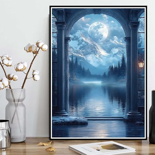 Diamond Painting Mond Diamond Painting XXL 40x50cm, 5D Crystal Art Landschaft Muster DIY Runden Steine Vollbohrer Mosaik Bastelset Erwachsene für Zimmer Deko Wohnzimmer, Geschenke -ly250827EML0 Diamond Painting Mond Diamond Painting XXL 40x50cm, 5D Crystal Art Landschaft Muster DIY Runden Steine Vollbohrer Mosaik Bastelset Erwachsene für Zimmer Deko Wohnzimmer, Geschenke -ly250827EML0 von LUOLYYEI