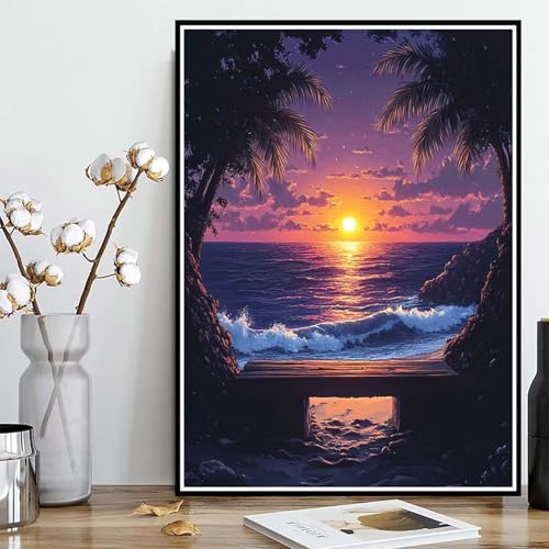 Diamond Painting Sonnenuntergang Diamond Painting XXL 100x135cm, 5D Crystal Art Meer Muster DIY Runden Steine Vollbohrer Mosaik Bastelset Erwachsene für Zimmer Deko Wohnzimmer, Geschenke -ly25082Z5 Diamond Painting Sonnenuntergang Diamond Painting XXL 100x135cm, 5D Crystal Art Meer Muster DIY Runden Steine Vollbohrer Mosaik Bastelset Erwachsene für Zimmer Deko Wohnzimmer, Geschenke -ly25082Z5 von LUOLYYEI