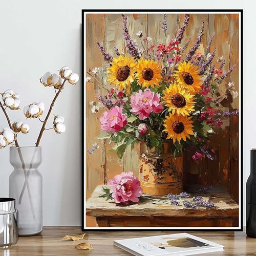Diamond Painting Vase Diamond Painting XXL 100x135cm, 5D Crystal Art Sonnenblume Muster DIY Runden Steine Vollbohrer Mosaik Bastelset Erwachsene für Zimmer Deko Wohnzimmer, Geschenke -ly250821Z Diamond Painting Vase Diamond Painting XXL 100x135cm, 5D Crystal Art Sonnenblume Muster DIY Runden Steine Vollbohrer Mosaik Bastelset Erwachsene für Zimmer Deko Wohnzimmer, Geschenke -ly250821Z von LUOLYYEI