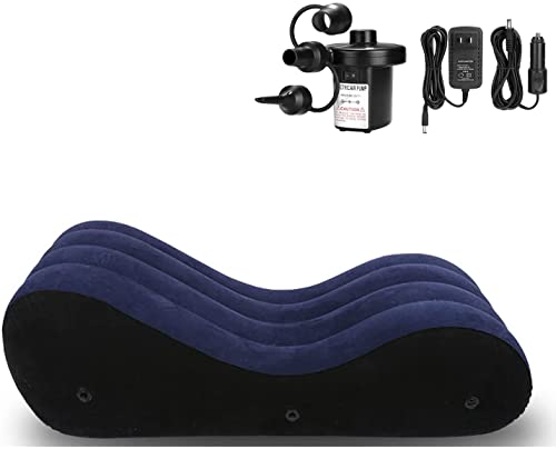 Aufblasbarer Stuhl Sofa Lounge Stuhl mit Mini USB Powered Air Pumpe, S-Form Luftsofa Aufblasbare Couch, Aufblasbare Lounge Sofa Liegestuhl Multifunktion für Innen Wohnzimmer Schlafzimmer (Sofa) von LUOOV