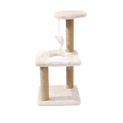 Cat Tree Katzenklettergerüst, Katzenspielzeug, dreistöckige All-in-One-Villa, mehrstöckige, langlebige Plattform for Schleifen von Katzenkrallen Katzenkratzbaum (Color : White, Size : A) von LUOQIANDEBB