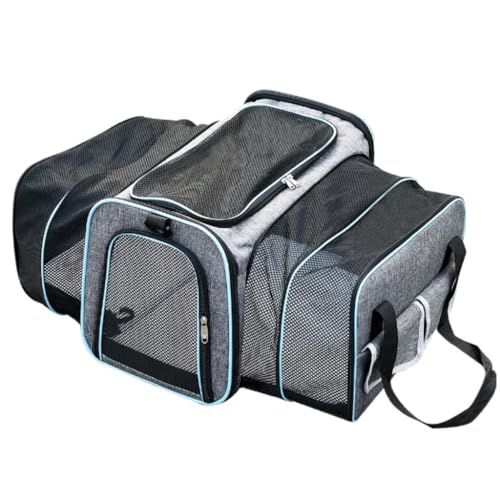 Katzentasche Modische Katzentasche, Tragbare Kleine Faltbare Tasche, Im Auto Montierte Reisetasche, Erweiterbare Tragbare Haustiertasche Rucksäcke(Color:Blue,Size:A) von LUOQIANDEBB