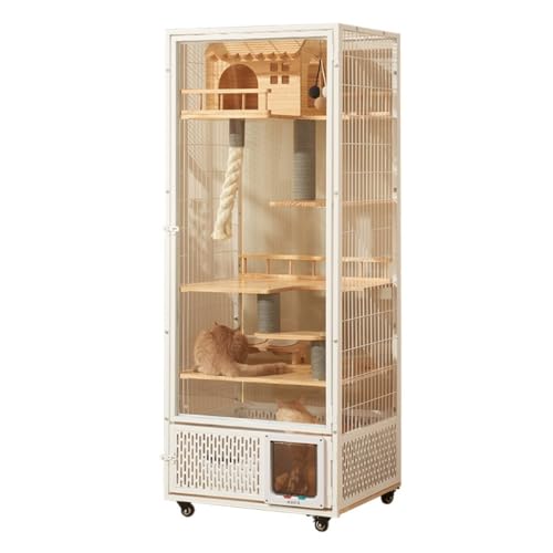 Katzenvilla Cat Villa Panoramic Glass Cat Nest Home Indoor Cat House Does Not Occupy An Area Cat Cage Large Cat Cabinet Katzenhaus(Size:B2) von LUOQIANDEBB
