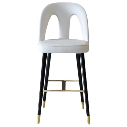 LUOQIANDEBB Bar StüHle Barstuhl, Leichter Luxus-Home-Designer-Inselstuhl, Eichenholz, Hoher Hocker, Bar-Rezeptionsstuhl, Rezeptionsstuhl Bar Chair (Color : White, Size : E) von LUOQIANDEBB
