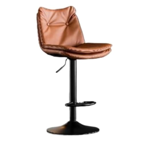 LUOQIANDEBB Bar StüHle Barstuhl, Modern, Einfach, Hebend, Leicht, Luxuriös, for Zuhause, Hoher Hocker, Barhocker, Kassiererstuhl, Rückenlehne, Barhocker Bar Chair (Color : Brown, Size : A) von LUOQIANDEBB