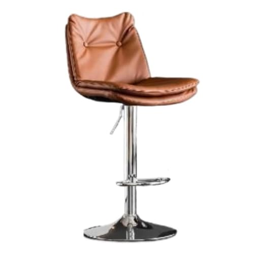 LUOQIANDEBB Bar StüHle Barstuhl, Modern, Einfach, Hebend, Leicht, Luxuriös, for Zuhause, Hoher Hocker, Barhocker, Kassiererstuhl, Rückenlehne, Barhocker Bar Chair (Color : Brown, Size : B) von LUOQIANDEBB