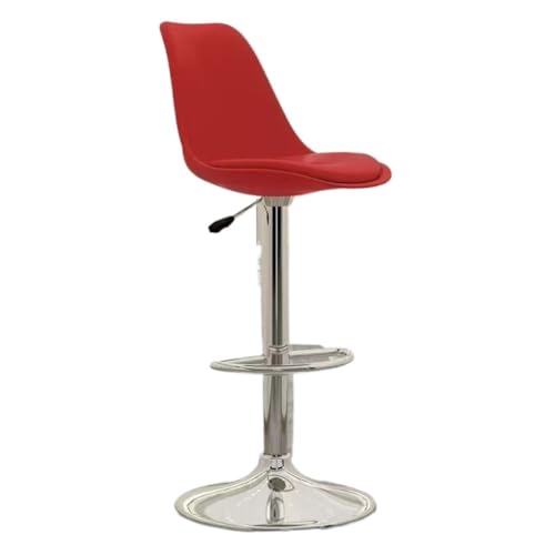LUOQIANDEBB Bar StüHle Barstuhl, Moderner, Minimalistischer Rezeptionsstuhl, Drehbarer Kunststoffstuhl, Nach Hause, Hoher Hocker, Barstuhl, Rückenlehne Bar Chair (Color : Red, Size : A) von LUOQIANDEBB