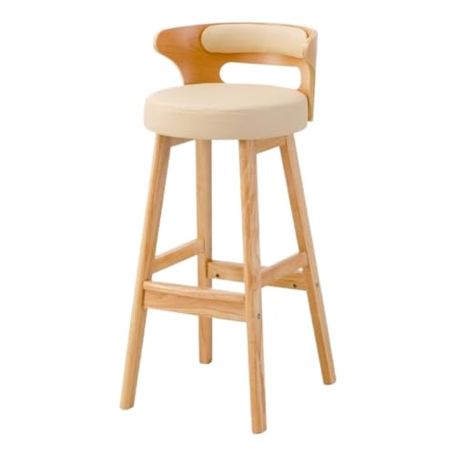 LUOQIANDEBB Bar StüHle Barstuhl Aus Holz, Modern, Einfach, Zuhause, Retro, Rückenlehne, Milchtee-Shop, Bar, Rezeption, Leichter Luxus-Hocker Bar Chair (Color : Brown, Size : A) von LUOQIANDEBB