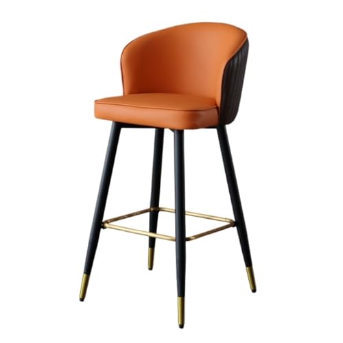 LUOQIANDEBB Bar StüHle Eisen-Barstuhl for Die Rezeption, Moderner, Einfacher Barstuhl for Zuhause, Leichter Luxus-Hochstuhl, Hoher Hocker, Freizeit-Barstuhl Bar Chair (Color : Orange, Size : D) von LUOQIANDEBB