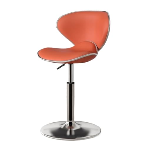 LUOQIANDEBB Bar StüHle Lederkufen-Barstuhllift, Eisenrücken-Barstuhl, Rezeption, Schwarz-weißer, Einfarbiger Bar-Scheiben-Hochstuhl Bar Chair (Color : Orange, Size : B) von LUOQIANDEBB