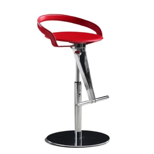 LUOQIANDEBB Bar StüHle Leichter Luxus-Barstuhl, Drehbarer Barstuhl, Moderner, Einfacher Hochstuhl, Hebe-Barhocker, Barstuhl, Hochhocker Bar Chair (Color : Red, Size : A) von LUOQIANDEBB