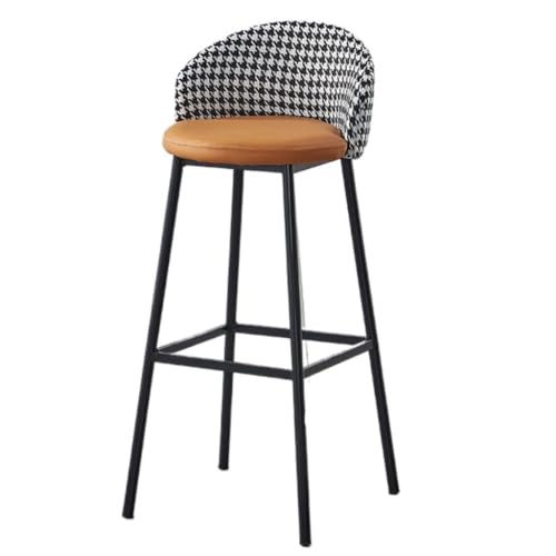 LUOQIANDEBB Bar StüHle Leichter Luxus-Barstuhl, Haushalts-Hochhocker, Einfacher Sattel-Lederstuhl, Barhocker Mit Rückenlehne, Moderner, Einfacher Barstuhl Bar Chair (Color : Orange, Size : A) von LUOQIANDEBB
