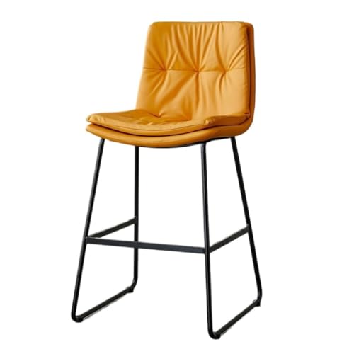 LUOQIANDEBB Bar StüHle Leichter Luxus-Barstuhl for Zuhause, Hoher Hocker, Moderner, Einfacher Barstuhl Mit Rückenlehne, Internet-Stuhl, Promi-Rezeptionsstuhl Bar Chair (Color : Orange, Size : A) von LUOQIANDEBB