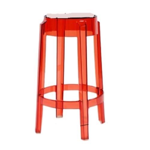 LUOQIANDEBB Bar StüHle Moderne Einfache Transparente Hocker Licht Luxus Bar Barhocker Stuhl Bar Haushalt Kunststoff Hohe Hocker Bar Stuhl Bar Chair (Color : Red, Size : A) von LUOQIANDEBB