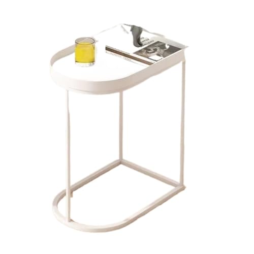 LUOQIANDEBB Tisch Klein Nachttisch Aus Eisen, Einfacher Moderner Sofa-Beistelltisch, Kleiner, Einfacher Nachttisch for Schlafzimmer Kleine Tische(Color:White) von LUOQIANDEBB