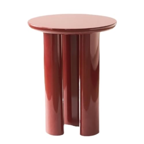 LUOQIANDEBB Tisch Klein Runder Couchtisch, Modern, for Kleine Wohnungen, Leicht, Luxuriös, Sofa, Ecktisch, Beweglich, Kein Einfacher Beistelltisch Kleine Tische(Color:Red) von LUOQIANDEBB