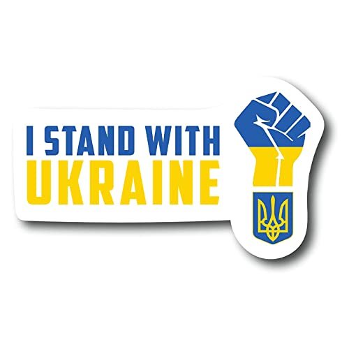 LUOSFUH Farbiger Aufkleber der ukrainischen Flagge Ich stehe mit Ukraine Aufkleber Stop-War Support Ukraine Statement Sticker 10 Stück Autoaufkleber I Stand with Ukraine Sticker Aufkleber von LUOSFUH