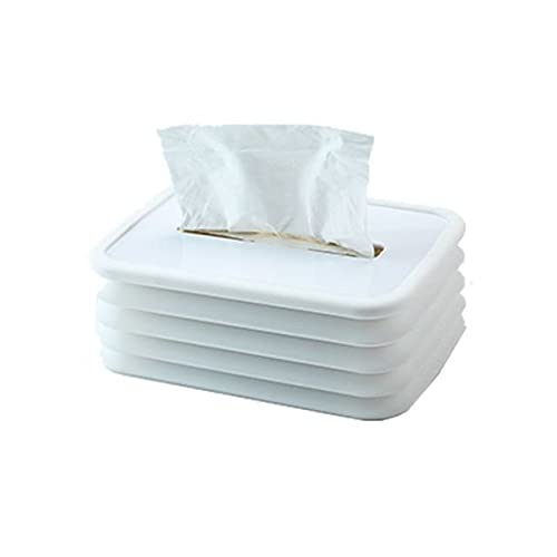 KosmetiktüCher Box Silikon-Gewebekasten Faltbares Auto Gewebegehäuse Elastisches Anheben Nassgewebe Halter Haushaltschreibtisch Zeichnen Papierhandtuch Napin Organizer Taschentuchbox ( Color : White ) von LUOSHUAI