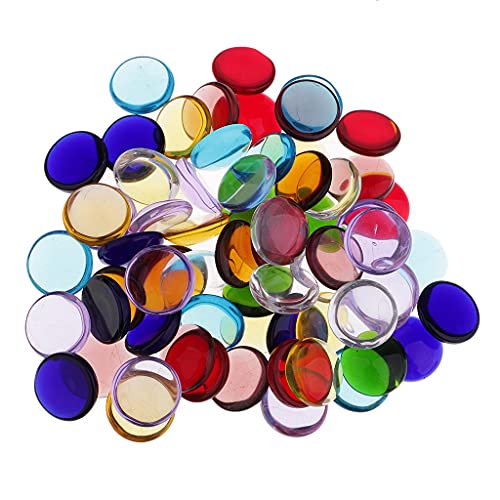 LUOSHUAI Mosaiksteine Sortierte Farbe Runde Klare Glas-Glas-Mosaikfliesen für Künste DIY. Kunsthandwerk Mosaiksteine zum basteln von LUOSHUAI
