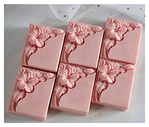 LUOSHUAI Seifenformen Silikon Blumenseifenform Rechteck Blütenblütenseife Machen Form for kalte Prozessseife Machen Aroma-Harz-Gips-Handwerk-Formen Seifenform von LUOSHUAI
