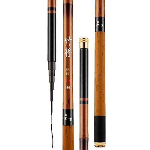 LUOSHUAI Stipprute Angelpol Teleskop Angelrute Karpfen Angelruten Ultralight Carp Ultraleichte Angelstange Kohlefaser Bambus Angelrute (Color : Chocolate, Length : 7.2m and Gifts) von LUOSHUAI