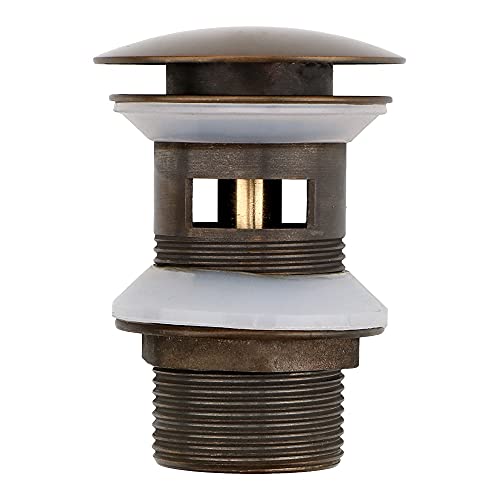 WaschbeckenstöPsel Edelstahl-Waschbecken-Waschbeckenablauf-Stopper Pop-Up-Ablauf mit Überlauf-Schlitz-Waschbecken-Spüle-Plug Vanity-Spüle Ablagerung Abflusssieb (Color : Bronze) von LUOSHUAI