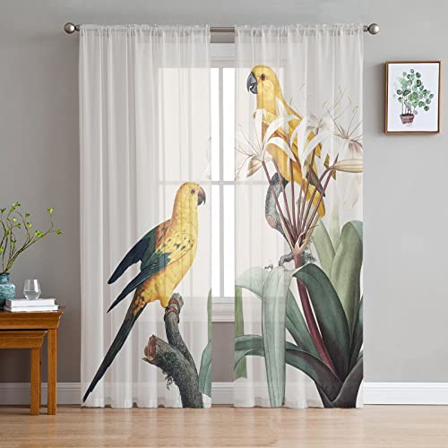 LUOWAN Verdunkelungs Vorhänge Papagei Tier Vogel 234x230 cm 30% Thin Velvet Vorhänge Verdunkelungsvorhänge Ösen Netzvorhänge Küche Schlafzimmer Wohnzimmer Kinderzimmer Bad von LUOWAN