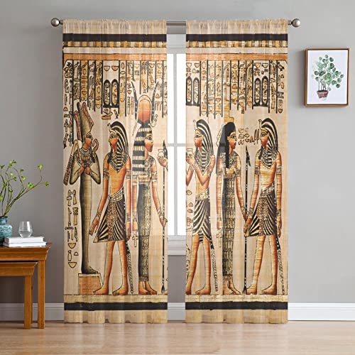 LUOWAN Wohnzimmer Dekoschals 2 Panel 35% Verdunkelungsvorhang Gesamtgröße 200x214 CM Braun Vintage Ägypten Home Dekorative Vorhänge Für Küche Schlafzimmer Wohnzimmer Fenster Schlafzimmer Bauernhaus De von LUOWAN