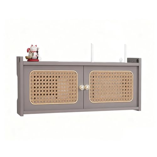 LUOWEIYA Aufbewahrungsbox für WLAN-Router Aus Holz, Schrank Zum Verstecken Von Router und Modem, WLAN-Box, Unsichtbare Aufbewahrung, Mehrschichtige Regale für Zuhause und Büro(Gray) von LUOWEIYA