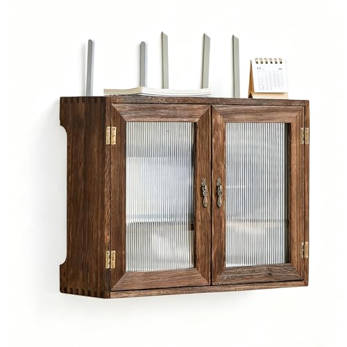LUOWEIYA Aufbewahrungsbox für WLAN-Router Aus Holz, Wand-WLAN-Aufbewahrungsbox, An Der Wand Montierbare Dekorative Modem-Regalabdeckung für Büro und Zuhause(37cm) von LUOWEIYA