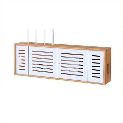 LUOWEIYA Aufbewahrungsschrank für WLAN-Router, Projektorständer, Hider-Organizer, Aufbewahrungsschrank für Heimmedien für TV-Set-Top-Boxen, Kabelmediengeräte(Dark Brown) von LUOWEIYA
