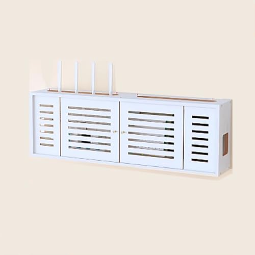 LUOWEIYA Aufbewahrungsschrank für WLAN-Router, Projektorständer, Hider-Organizer, Aufbewahrungsschrank für Heimmedien für TV-Set-Top-Boxen, Kabelmediengeräte(White) von LUOWEIYA