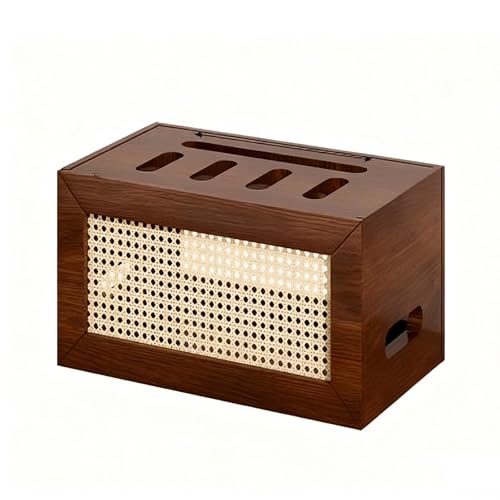 LUOWEIYA Router-Aufbewahrungsbox, Hölzerne WiFi-Router-Box, Projektorregal, Multifunktionaler Aufbewahrungsschrank für Küche und Wohnzimmer, Muss Zusammengebaut Werden(Walnut Color,42cm) von LUOWEIYA
