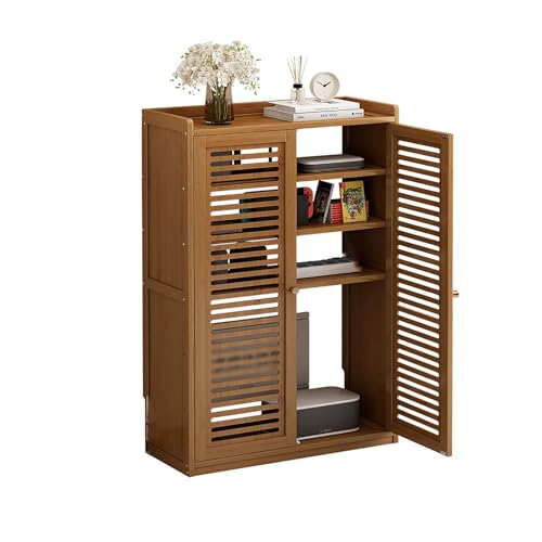LUOWEIYA Router-Aufbewahrungsschrank, Router- und Modem-Aufbewahrungsschrank mit Kabelmanagementsystem, Freistehender Bodenschrank-Organizer für Das Wohnzimmer(Brown,67cm) von LUOWEIYA