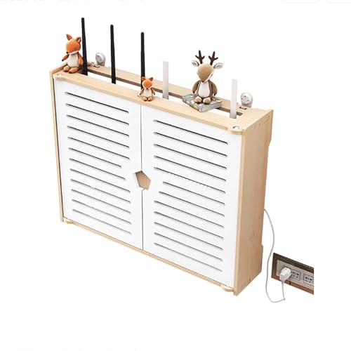 LUOWEIYA Router-Regal, Router-Aufbewahrungsbox, Organizer für Steckdosenleisten-Kabelmanagement, Stilvolles Design mit Belüftung und Kabelmanagement(38cm) von LUOWEIYA