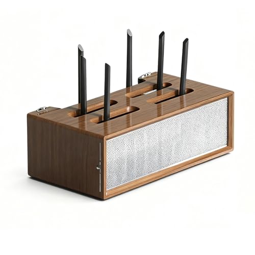 LUOWEIYA Versteckte Schrankbox Zur Aufbewahrung Von WLAN-Routern, Router-Regal, Desktop-Aufbewahrungsschrank, Netzwerk-TV-Set-Top-Box-Rack für Modemkabel(Brown) von LUOWEIYA