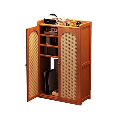 LUOWEIYA Versteckter Aufbewahrungsschrank für WLAN-Router, Bodenstehende Aufbewahrungsbox für Routermodem, Doppelstöckige Moderne Standschränke für Zuhause und Büro(98cm) von LUOWEIYA