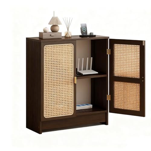 LUOWEIYA WiFi-Router-Aufbewahrungsschrank, Rattan-WiFi-Router-Aufbewahrungsschrank, Mehrzweck-Schließfachregal, Starke Tragfähigkeit für Das Schlafzimmer Zu Hause(50cm) von LUOWEIYA