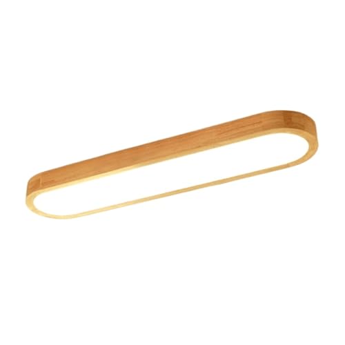 Deckenlampe Moderne lineare LED-Deckenleuchte aus Holz Rustikale Bauernhaus lange Streifen Deckenleuchte Flush Mount Close To Ceiling Light Fixtures for Flur Bar Bad Küche(3 Color Mode,120cm/47.2in) von LUOYAOB