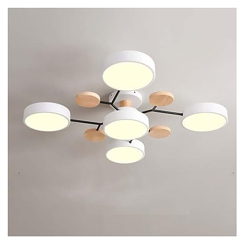 Deckenlampe Nordische runde LED-Deckenleuchte Moderne kreisförmige Acryl-Deckenleuchte Semi Flush Mount Close To Ceiling Light Fixtures for Schlafzimmer, Wohnzimmer, Esszimmer(W-5 Heads,3000K) von LUOYAOB