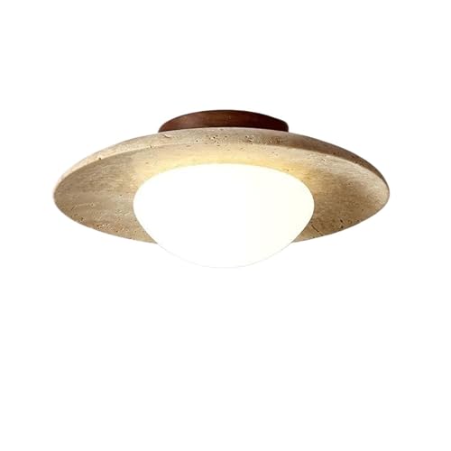 LUOYAOB Deckenlampe Rustikale Marmor-Deckenleuchte Japanische Wabi-sabi Stil Deckenleuchte Close to Ceiling Light Fixtures for Bauernhaus Küche Flur Balkon Foyer Schlafzimmer (Size : B) von LUOYAOB