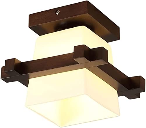 Deckenleuchte Wohnzimmerlampen Deckenleuchte aus Holz im japanischen Stil, Unterputz-Deckenlampe aus Walnussholz, E27-Leuchten for Wohnzimmer, Esszimmer, Küche, Arbeitszimmer, Schlafzimmer, Bekleidung von LUOYAOB