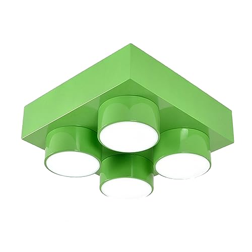 Deckenleuchten Metallische Baustein-Deckenleuchte Moderne kreative LED-Acryl-Deckenleuchte Flush Mount Close To Ceiling Light Fixtures for Spielzimmer Kinderzimmer Kinderzimmer Kindergarten(Grey,40*40 von LUOYAOB