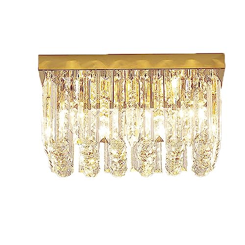 Kristall Kronleuchter Deckenleuchte Elegante Regentropfen-Kristall-Deckenleuchte Moderne K9 klar Kristall Decke Kronleuchter Flush Mount Deckenleuchte for Closet Foyer Schlafzimmer Wohnzimmer Flur ( S von LUOYAOB