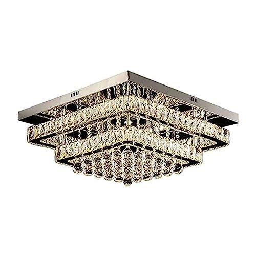 Kristall Kronleuchter Deckenleuchte Moderne elegante Kristall-Deckenleuchte Dimmbar mit Fernbedienung K9 Kristalle Decke Kronleuchter LED Flush Mount Deckenleuchte for Hotel Restaurant Flur Speisesaal von LUOYAOB