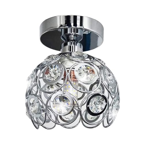 Kristall Kronleuchter Deckenleuchte Verchromte Kristall-Deckenleuchte Semi Flush Mount Crystal Deckenleuchte Deckenleuchten for Badezimmer Wohnzimmer Garderobe Eingangsbereich Foyer Korridor ( Color : von LUOYAOB