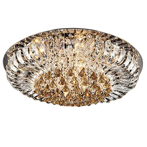 LED Kristall Deckenleuchte Klassische Empire-Stil Kristall-Deckenleuchte Moderner runder Kristall-Deckenlüster Deckenleuchte for Hotel Restaurant Wohnzimmer Foyer Korridor Schlafzimmer(60*20cm) von LUOYAOB